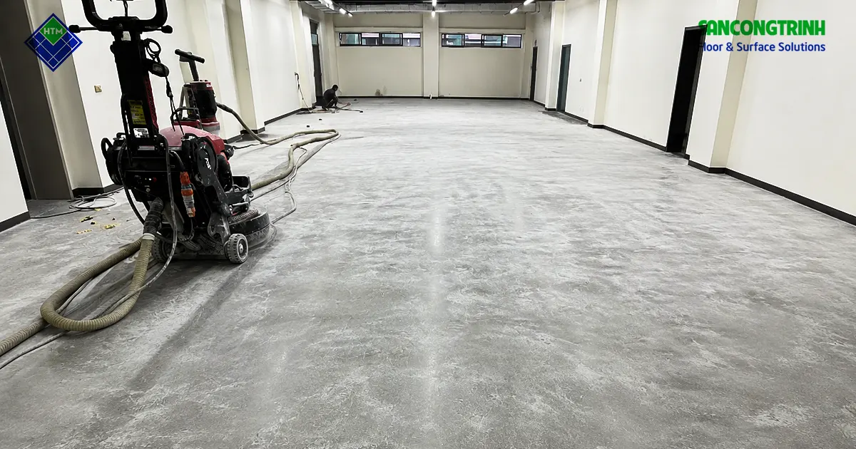 Máy mài sàn công nghiệp xử lý nền bê tông trước khi thi công sơn epoxy tại Hải Phòng